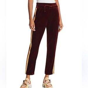 Mother women’s The Lounger Velvet Ankle Pants In Burgundy mother women’s small